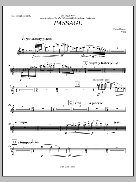 Passage - Tenor Saxophone