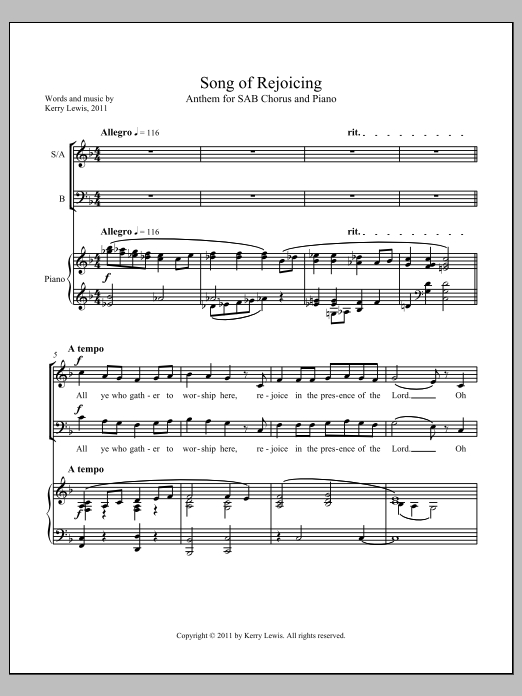 Song of Rejoicing: Choral Octavo