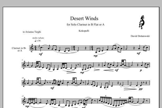 Desert Winds for Clarinet in B-flat or A - Full Score