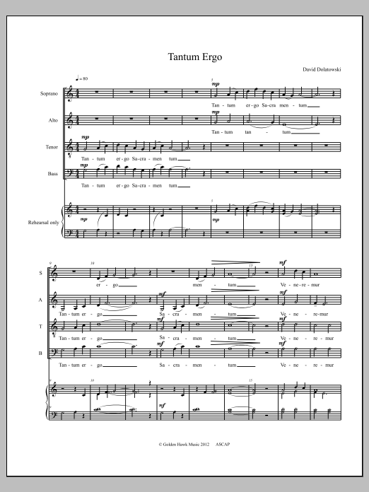 Tantum Ergo: Choral Octavo