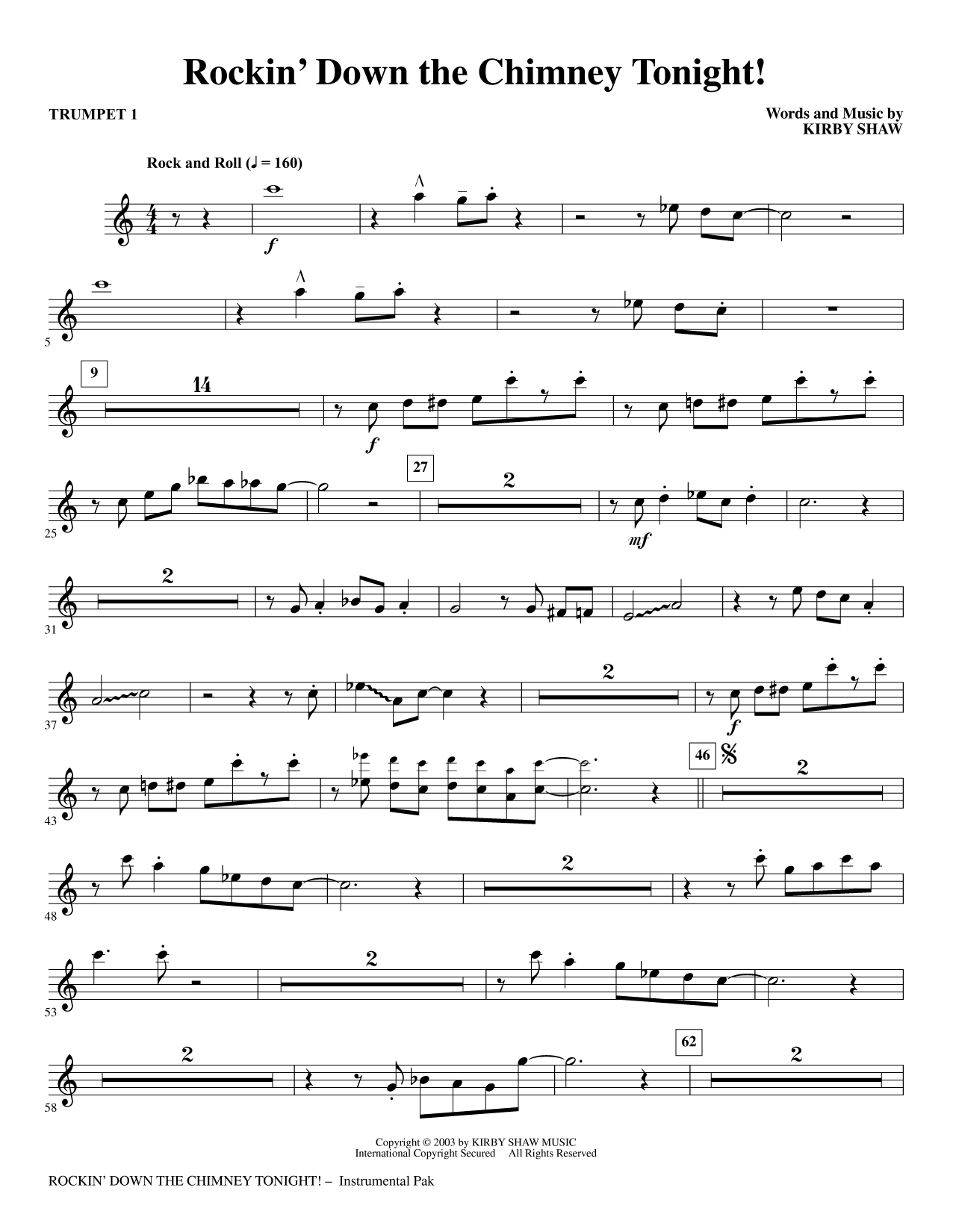 Rockin' Down The Chimney Tonight! - Bb Trumpet 1