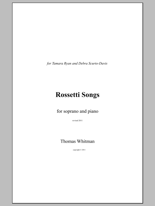 Rossetti Songs: Piano Vocal
