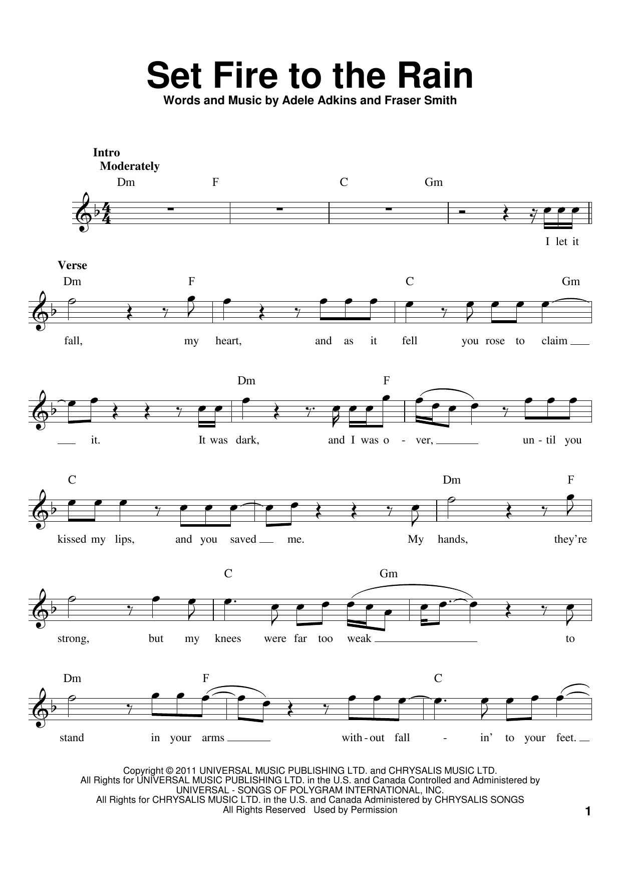 Set Fire To The Rain By Adele Sheet Music For Pro Vocal PlayAlong 