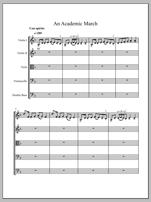 An Academic March: String Orchestra Conductor Score & Parts