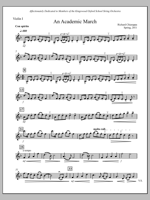 An Academic March - Violin