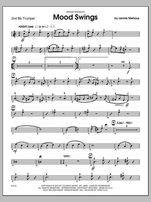 Mood Swings Trumpet 2 Sheet Music Niehaus Jazz Ensemble