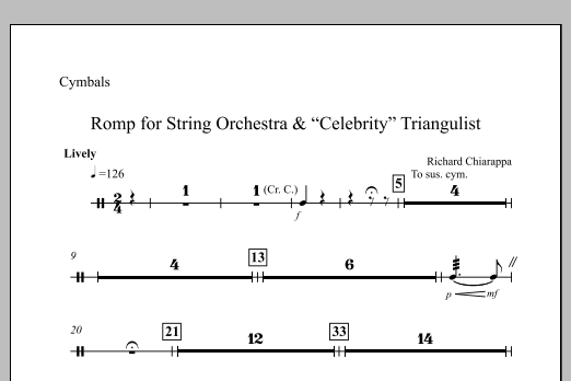 Romp for String Orchestra and "Celebrity" Triangulist - Percussion