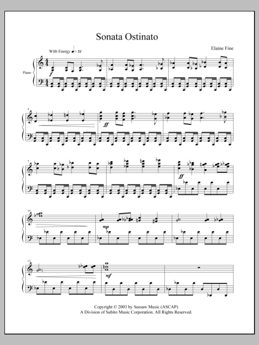 Sonata Ostinato: Piano Solo