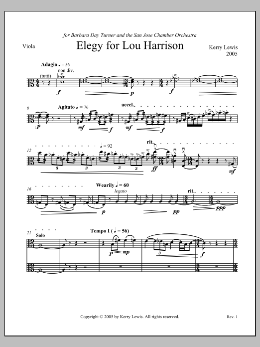 Elegy for Lou Harrison - Viola