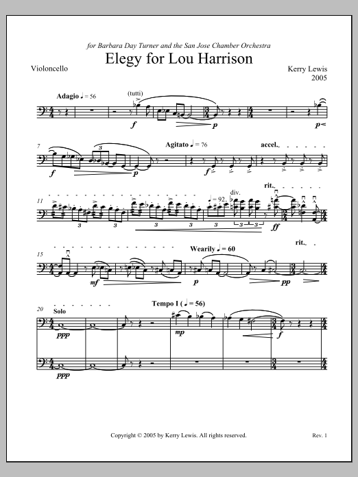 Elegy for Lou Harrison - Violoncello
