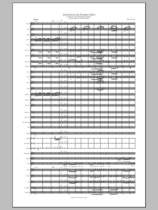 "Just Ourselves" (from "Lincoln and Booth"): String Orchestra Conductor Score & Parts