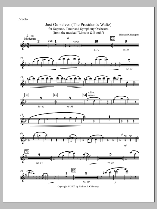 "Just Ourselves" (from "Lincoln and Booth") - Piccolo