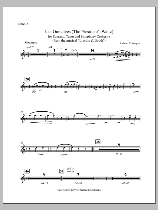 "Just Ourselves" (from "Lincoln and Booth") - Oboe