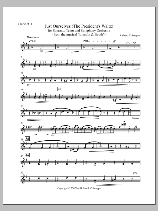 "Just Ourselves" (from "Lincoln and Booth") - Clarinet