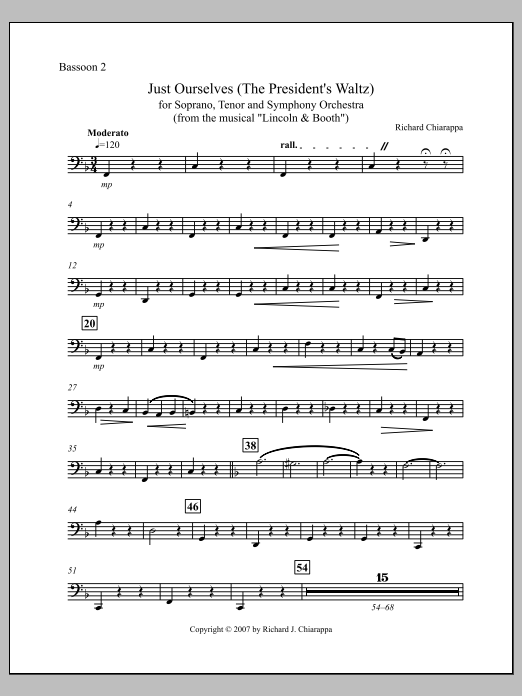 "Just Ourselves" (from "Lincoln and Booth") - Bassoon