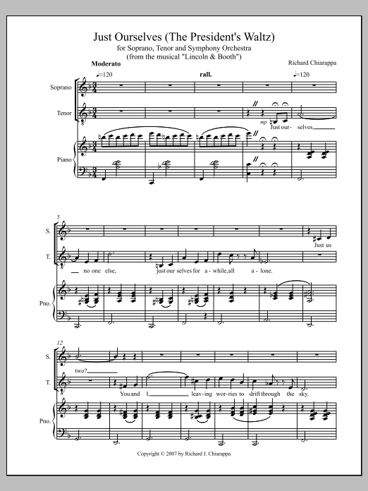 "Just Ourselves" (from "Lincoln and Booth") - Piano/Vocal