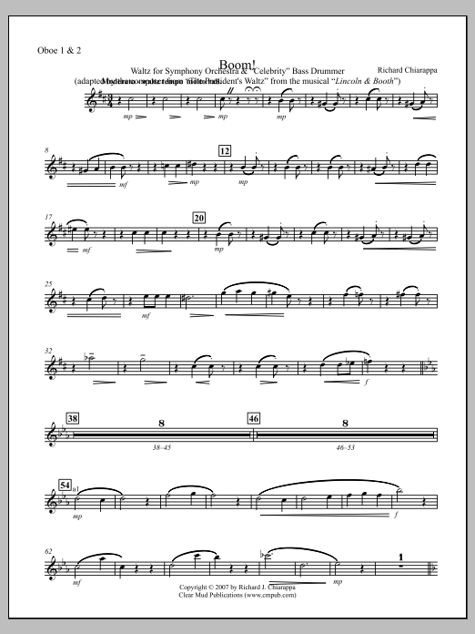 Boom! for Orchestra and "Celebrity" Bass Drummer - Oboe