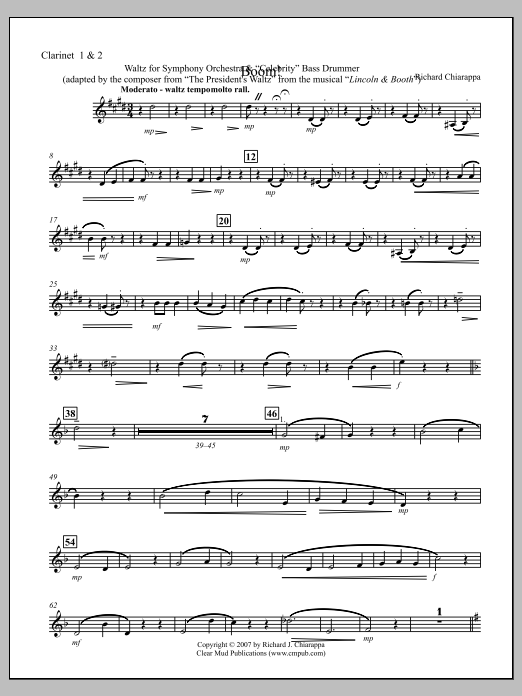 Boom! for Orchestra and "Celebrity" Bass Drummer - Clarinet