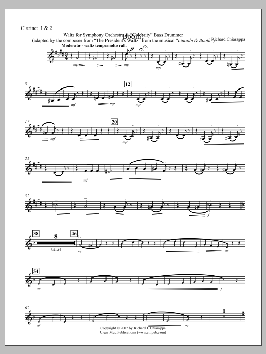 Boom! for Orchestra and "Celebrity" Bass Drummer - Clarinet