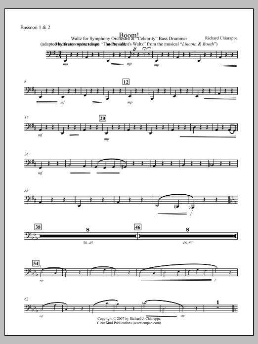 Boom! for Orchestra and "Celebrity" Bass Drummer - Bassoon