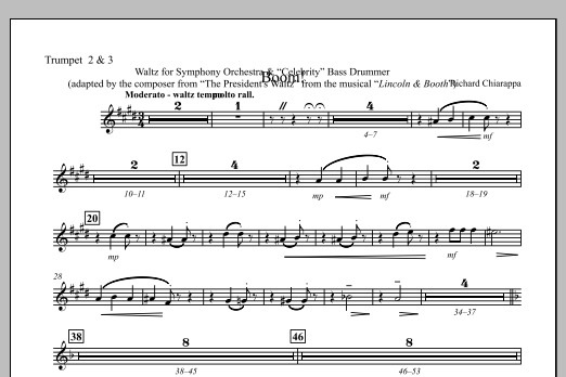 Boom! for Orchestra and "Celebrity" Bass Drummer - Trumpet