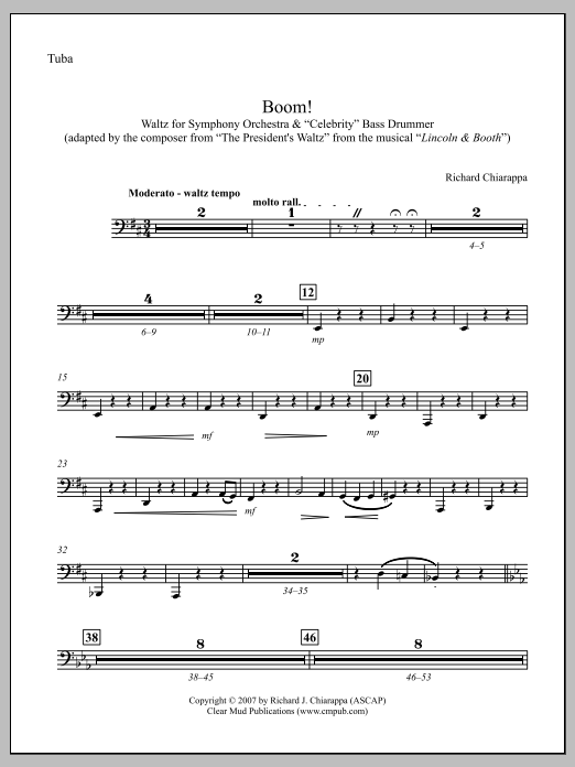 Boom! for Orchestra and "Celebrity" Bass Drummer - Tuba