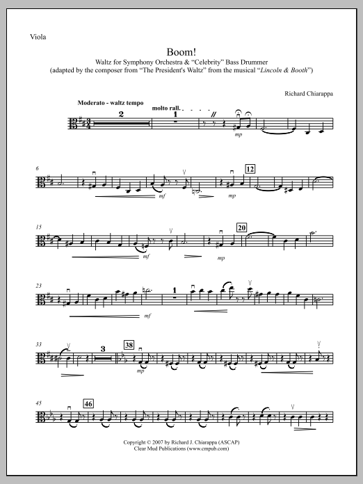 Boom! for Orchestra and "Celebrity" Bass Drummer - Viola