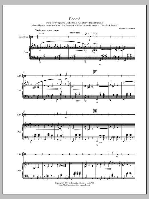 Boom! for Orchestra and "Celebrity" Bass Drummer - Full Score