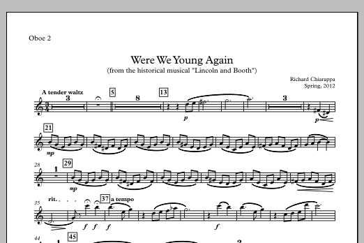 Were We Young Again - Oboe