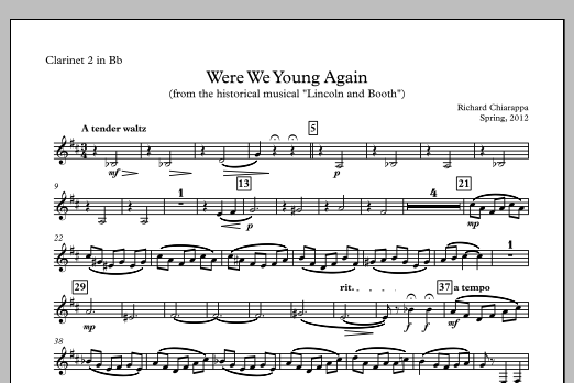 Were We Young Again - Clarinet