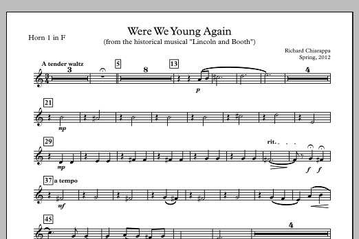 Were We Young Again - F Horn