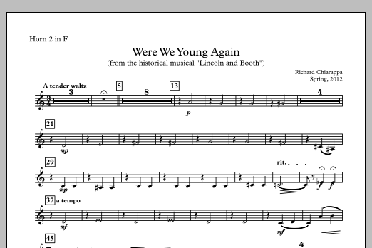 Were We Young Again - F Horn
