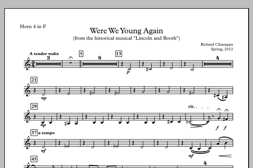 Were We Young Again - F Horn