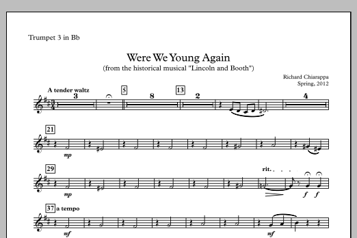 Were We Young Again - Trumpet