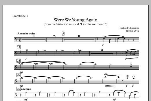 Were We Young Again - Trombone