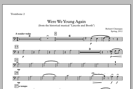 Were We Young Again - Trombone