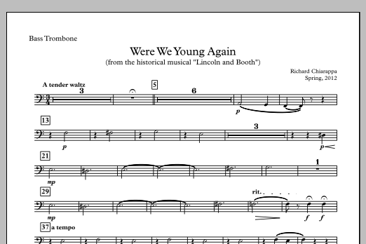 Were We Young Again - Trombone