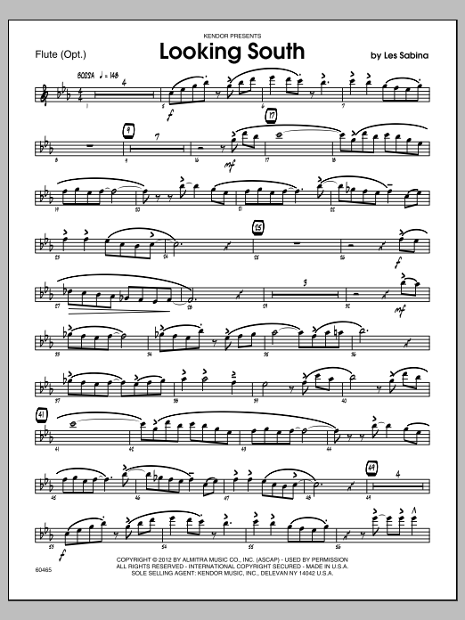 Looking South Flute Sheet Music Sabina Jazz Ensemble