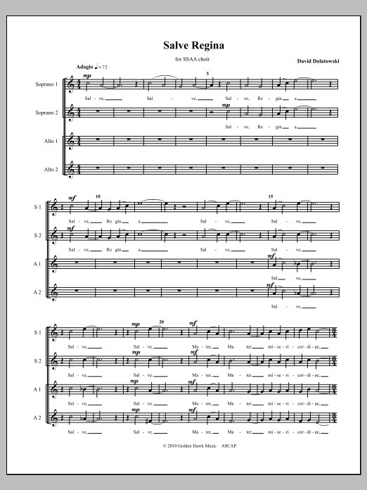 Salve Regina: Choral Octavo