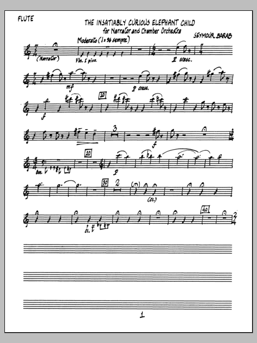The Insatiably Curious Elephant Child - Flute