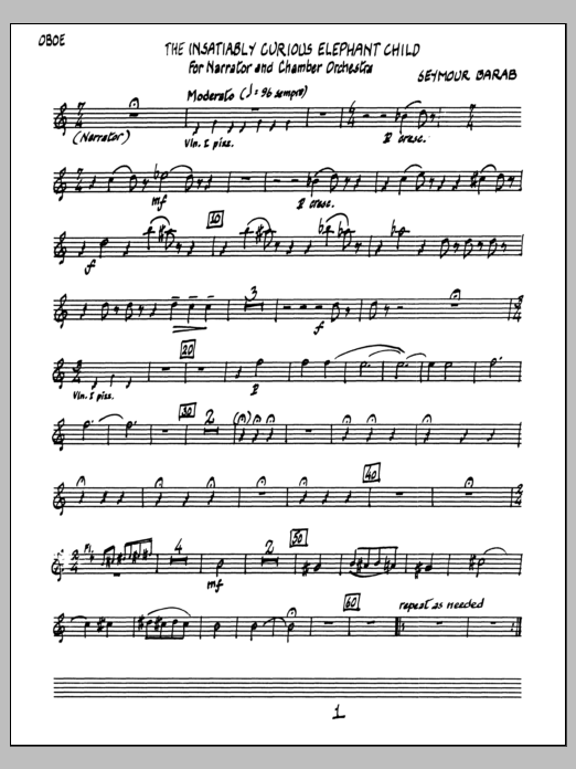 The Insatiably Curious Elephant Child - Oboe