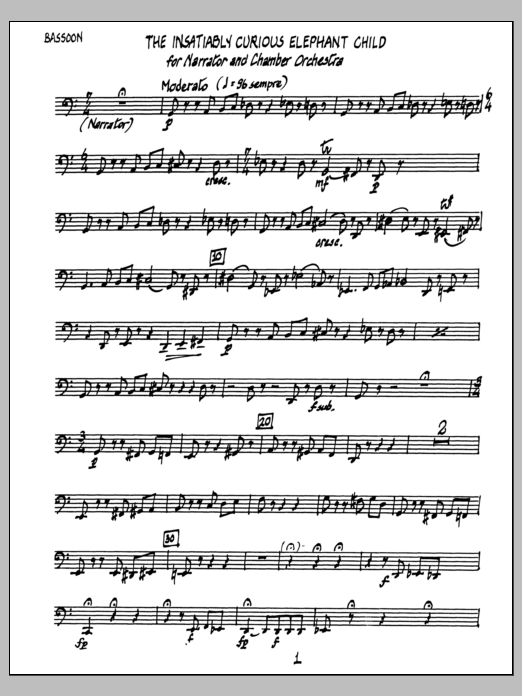 The Insatiably Curious Elephant Child - Bassoon