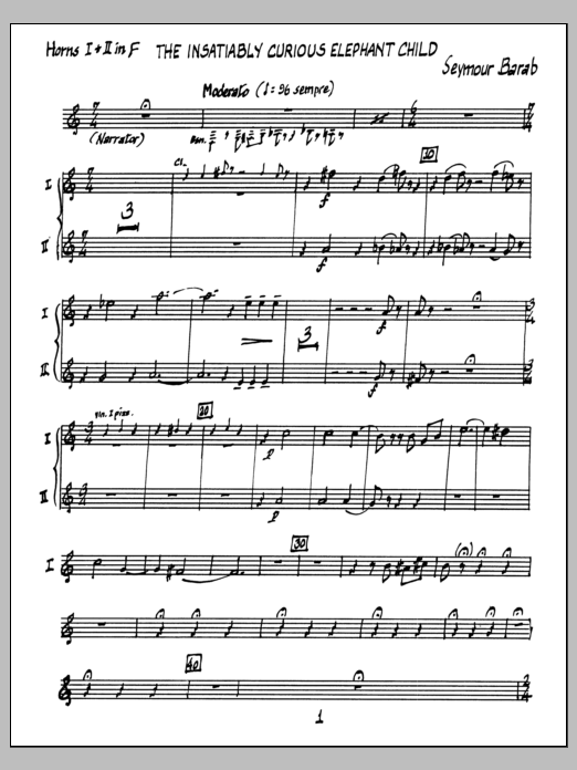 The Insatiably Curious Elephant Child - F Horn