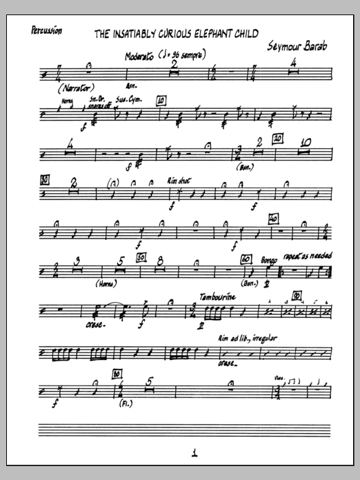 The Insatiably Curious Elephant Child - Percussion