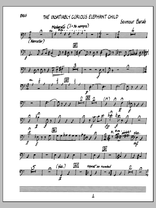 The Insatiably Curious Elephant Child - Contrabass