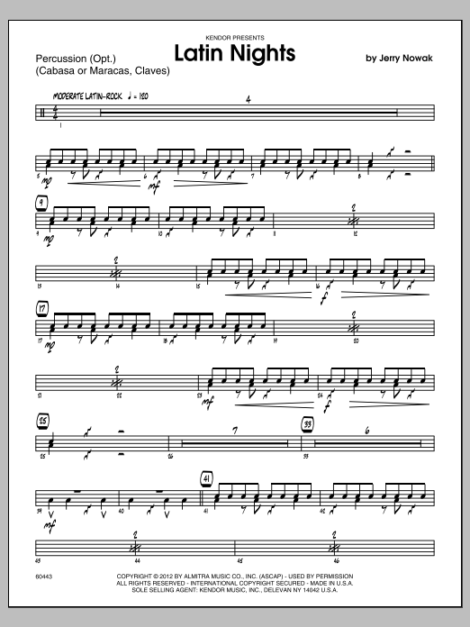 Latin Nights Aux Percussion Sheet Music Nowak Jazz Ensemble