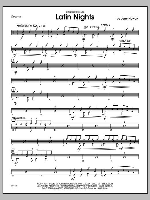Latin Nights Drums Sheet Music Nowak Jazz Ensemble