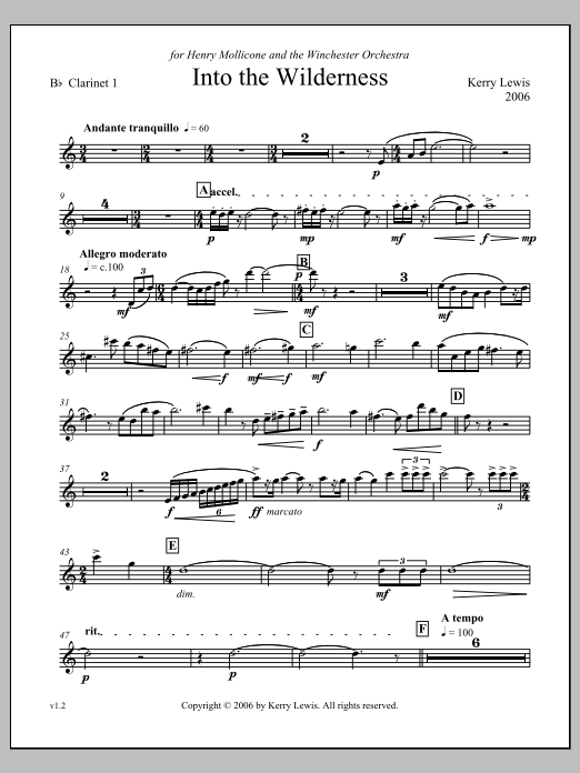 Into the Wilderness - Clarinet