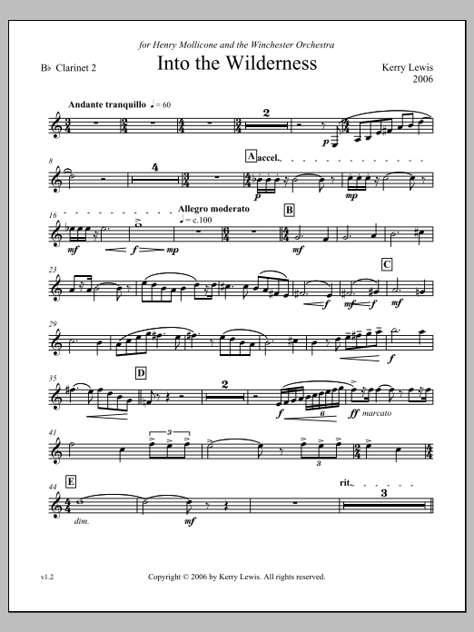 Into the Wilderness - Clarinet