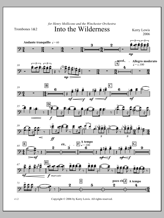 Into the Wilderness - Trombone